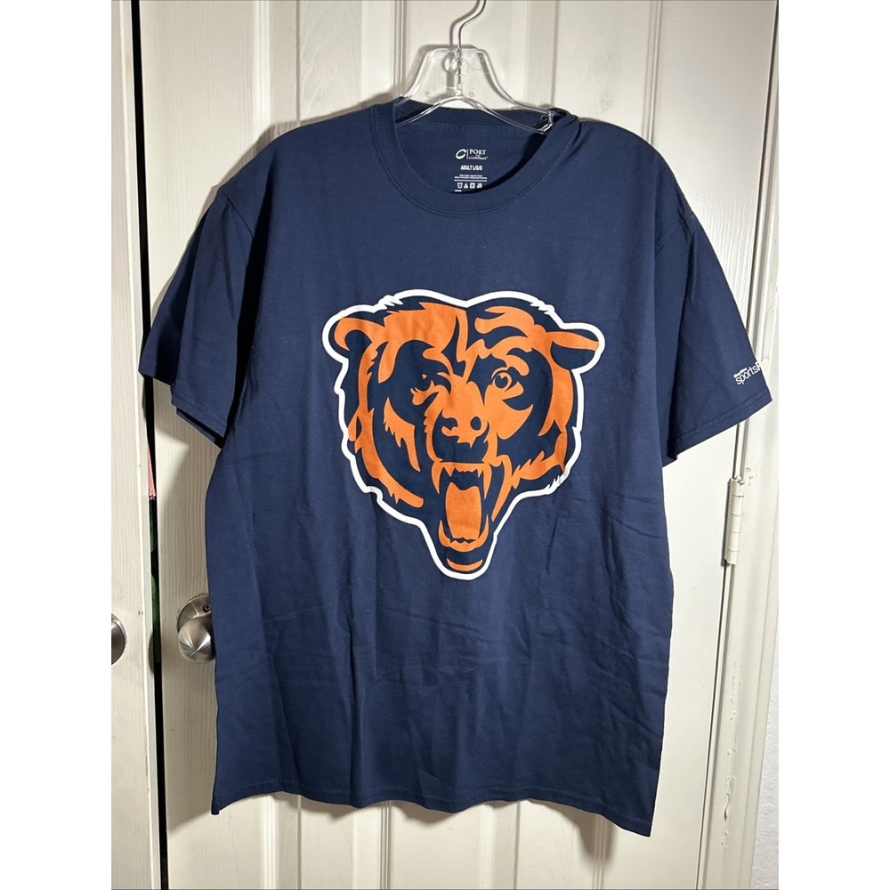 Chicago Bears Blue Mascot‎ T-Shirt Adult L Port and Company Chicago Tribune